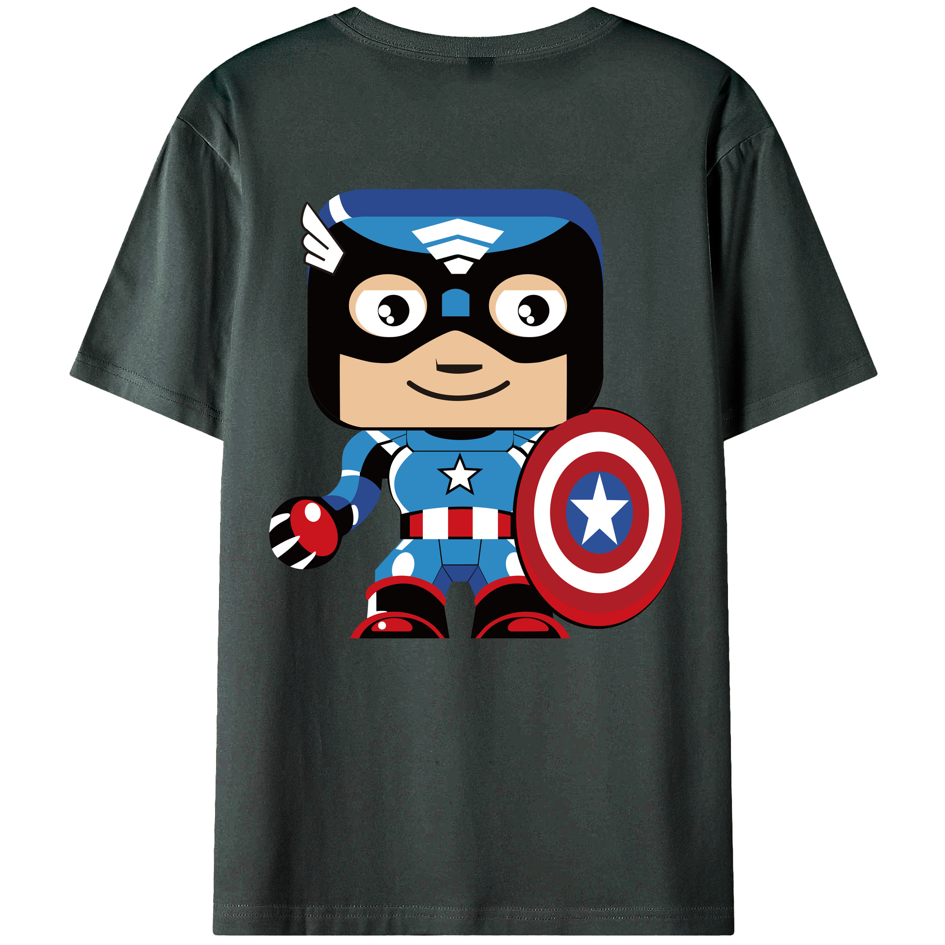（画像用） アベンジャーズ The Avengers 綿100％ メンズ半袖Tシャツ（バックプリント） 通気性